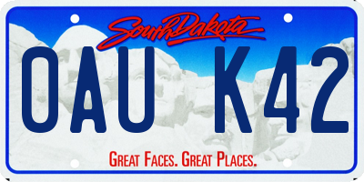 SD license plate 0AUK42