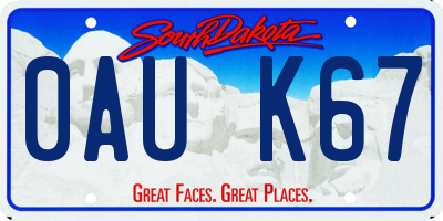 SD license plate 0AUK67