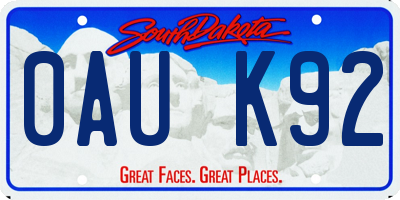 SD license plate 0AUK92