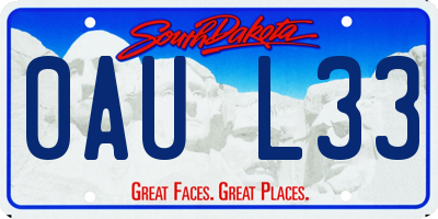 SD license plate 0AUL33
