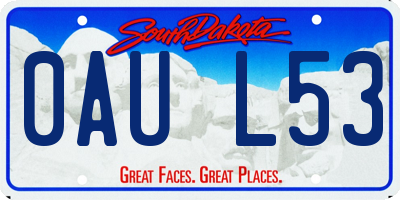 SD license plate 0AUL53