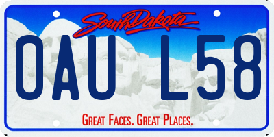 SD license plate 0AUL58