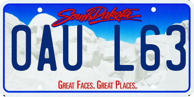 SD license plate 0AUL63