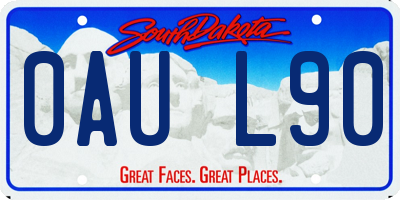 SD license plate 0AUL90