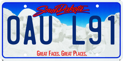 SD license plate 0AUL91