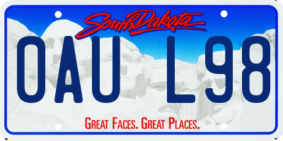 SD license plate 0AUL98