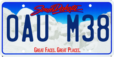 SD license plate 0AUM38