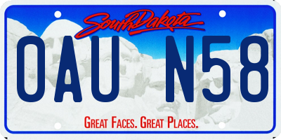 SD license plate 0AUN58