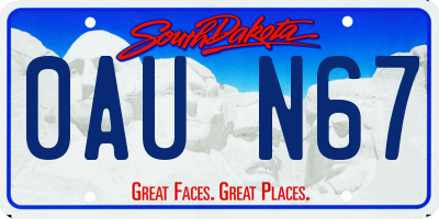 SD license plate 0AUN67