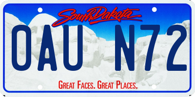 SD license plate 0AUN72