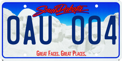 SD license plate 0AUO04
