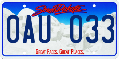 SD license plate 0AUO33