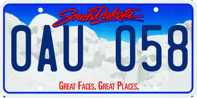 SD license plate 0AUO58