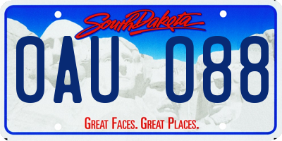 SD license plate 0AUO88