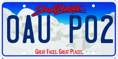 SD license plate 0AUP02