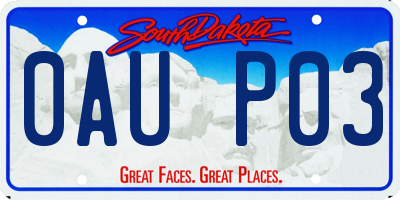 SD license plate 0AUP03