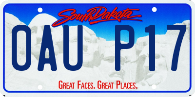 SD license plate 0AUP17