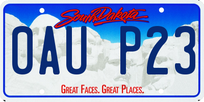 SD license plate 0AUP23