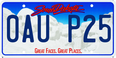 SD license plate 0AUP25