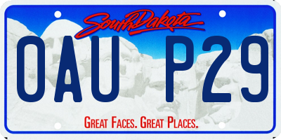SD license plate 0AUP29