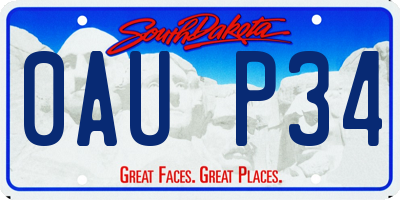 SD license plate 0AUP34