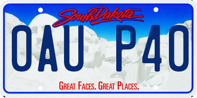 SD license plate 0AUP40