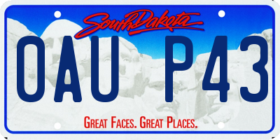 SD license plate 0AUP43