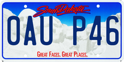 SD license plate 0AUP46
