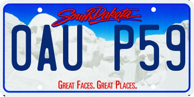 SD license plate 0AUP59