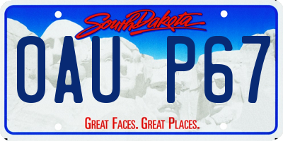 SD license plate 0AUP67