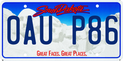 SD license plate 0AUP86