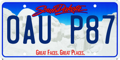 SD license plate 0AUP87