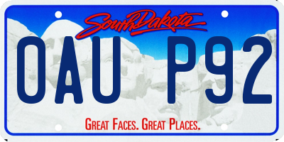SD license plate 0AUP92