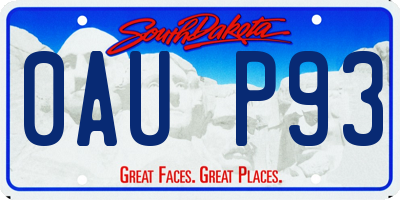SD license plate 0AUP93
