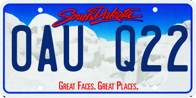 SD license plate 0AUQ22