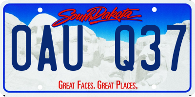 SD license plate 0AUQ37