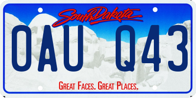 SD license plate 0AUQ43