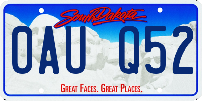 SD license plate 0AUQ52
