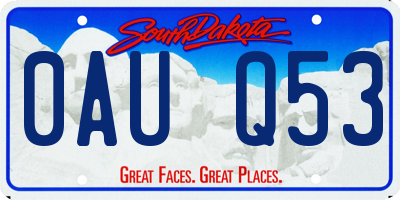 SD license plate 0AUQ53