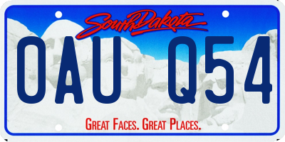 SD license plate 0AUQ54