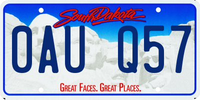 SD license plate 0AUQ57