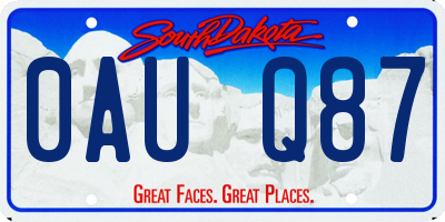 SD license plate 0AUQ87