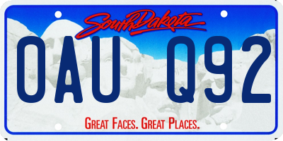 SD license plate 0AUQ92