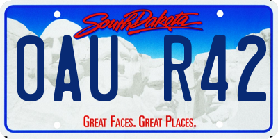 SD license plate 0AUR42