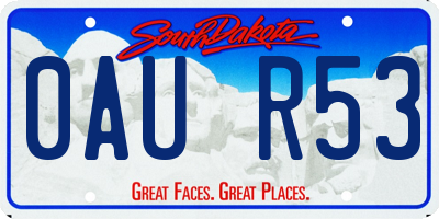 SD license plate 0AUR53
