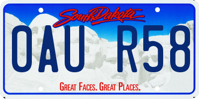 SD license plate 0AUR58