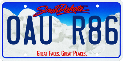 SD license plate 0AUR86