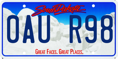 SD license plate 0AUR98