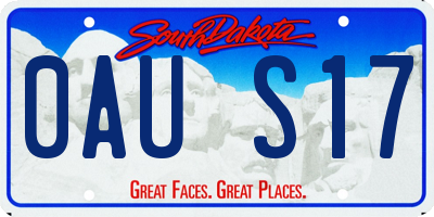 SD license plate 0AUS17
