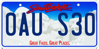 SD license plate 0AUS30